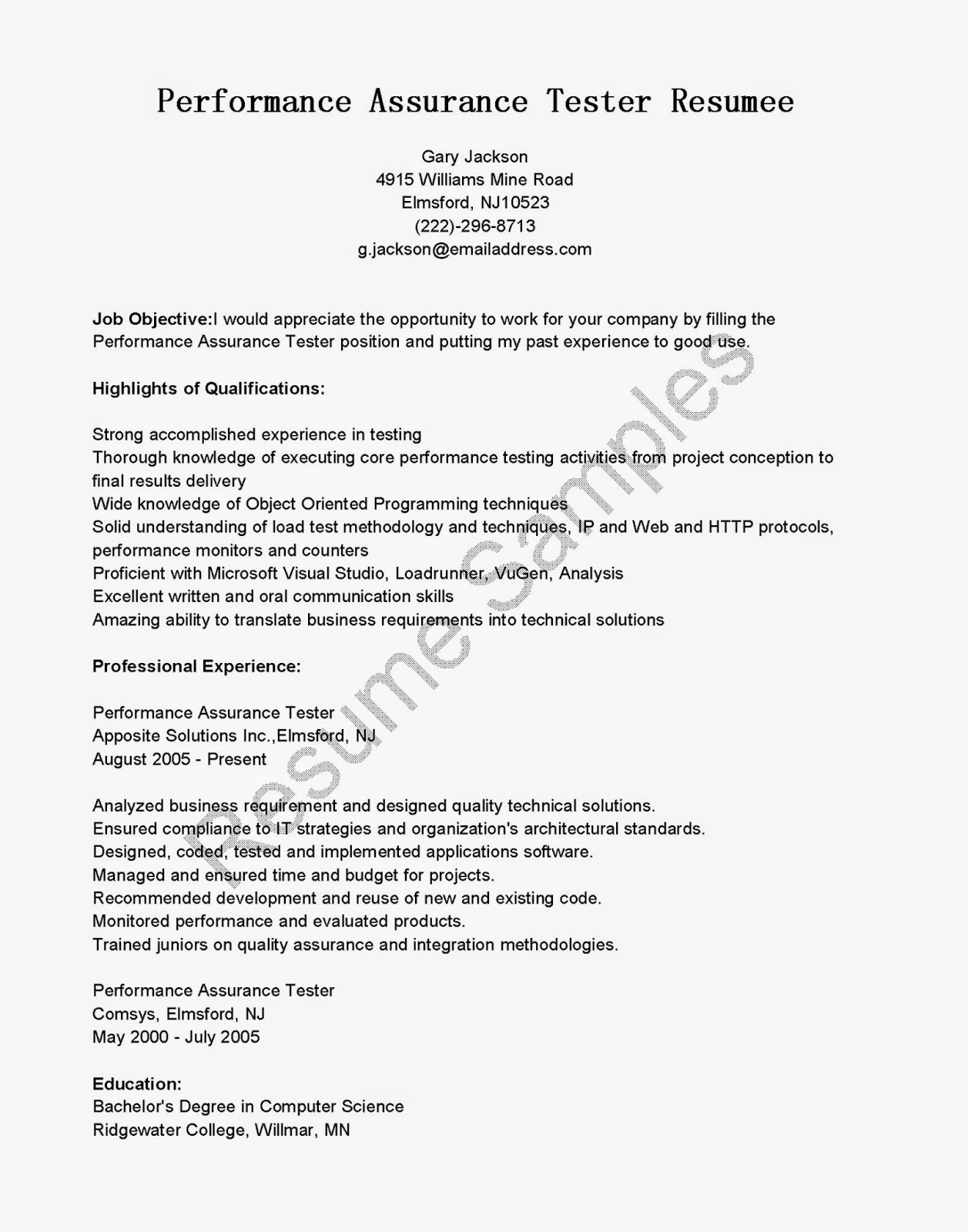 Cover letter for software testing professional
